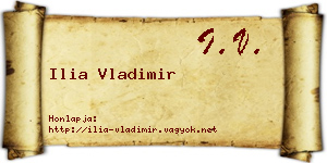 Ilia Vladimir névjegykártya
